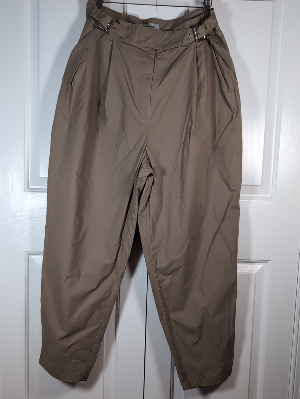 Rachel Comey Coxsone Pant Khaki Cotton High Waisted Pleated Barrel Leg Size 8